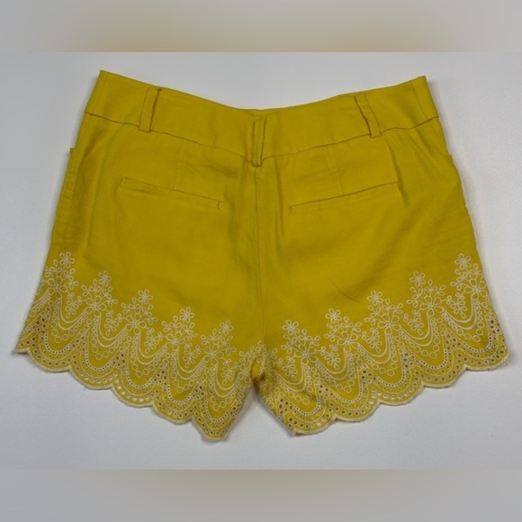 LOFT Linen Blend Riviera Lace Trim Bermuda Shorts Size 4 - Picture 6 of 7